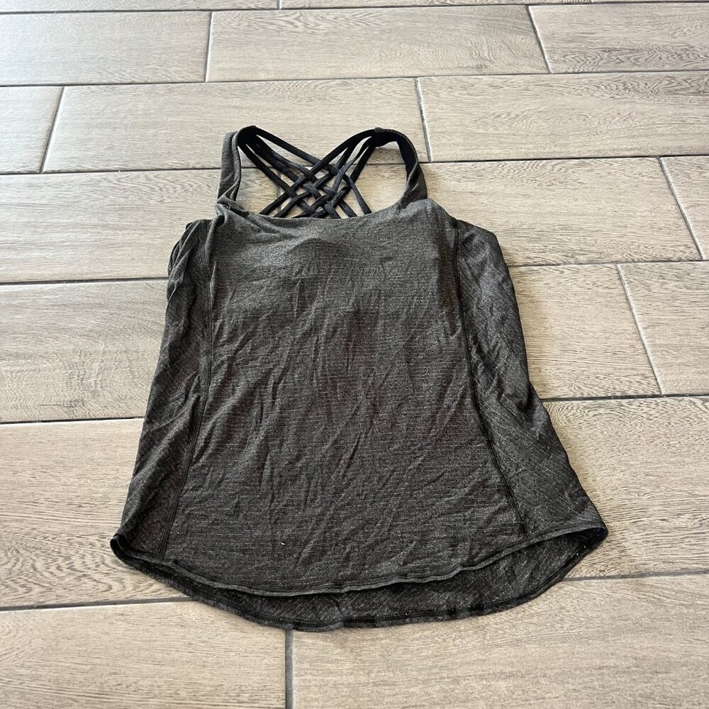lululemon Gray Black Tank Top Size 4 (008)
